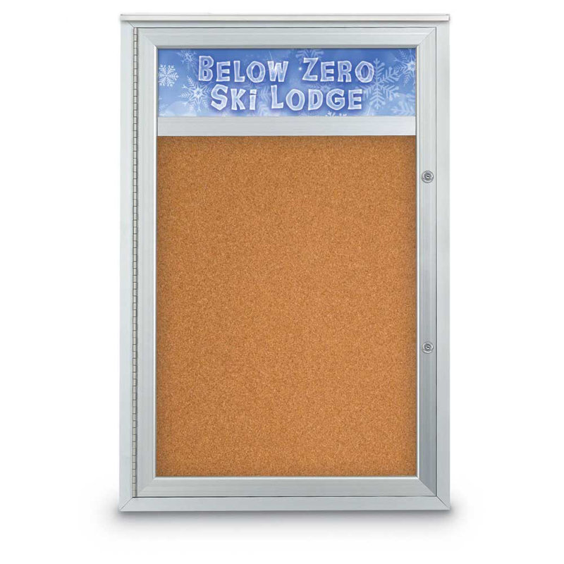Panneau de liège extérieur fermé avec en-tête, 36 po x 24 po