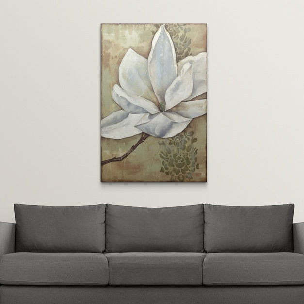 « magnolia majesté ii » jennifer grolier, reproduction d’art, H 48 po x l 32 po x P 1,5 po, Toile