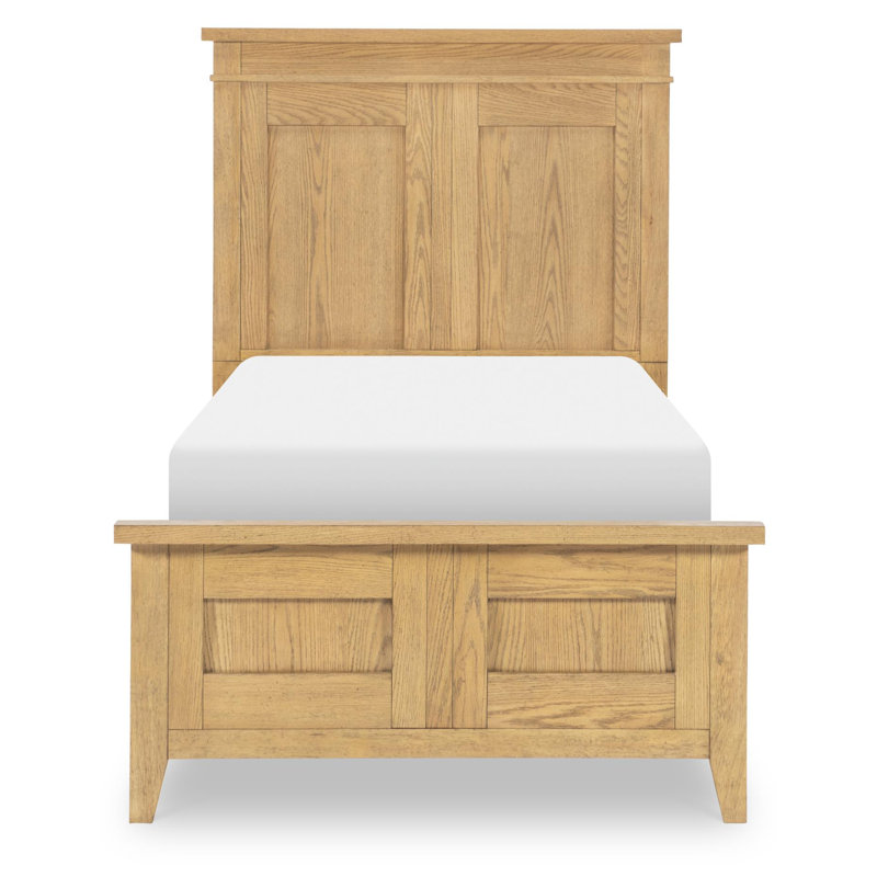 Lit à panneaux complet Today's Traditions, simple - mobilier pour jeunes Trisha Yearwood Home - style Shaker / maison de campagne, finition hickory, quincaillerie bronze huilé