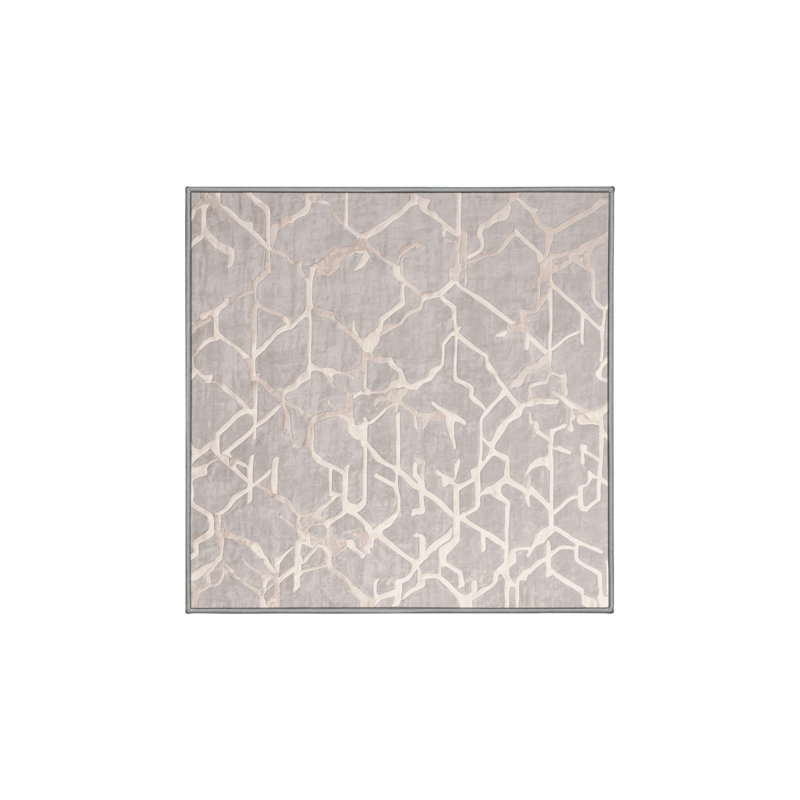 Tapis gris lavable à la machine, Carré 3 pi
