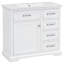Meuble-lavabo blanc de 36 po avec lavabo encastré en céramique, charnières à fermeture en douceur, imperméable, de style moderne, armoire à tablette réglable, facile à nettoyer, 2 tiroirs basculants et coulissants, robuste
