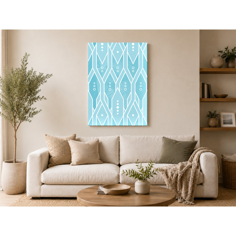 «Blue Geometric Diamond», art mural sur toile, 20" W x 30" H