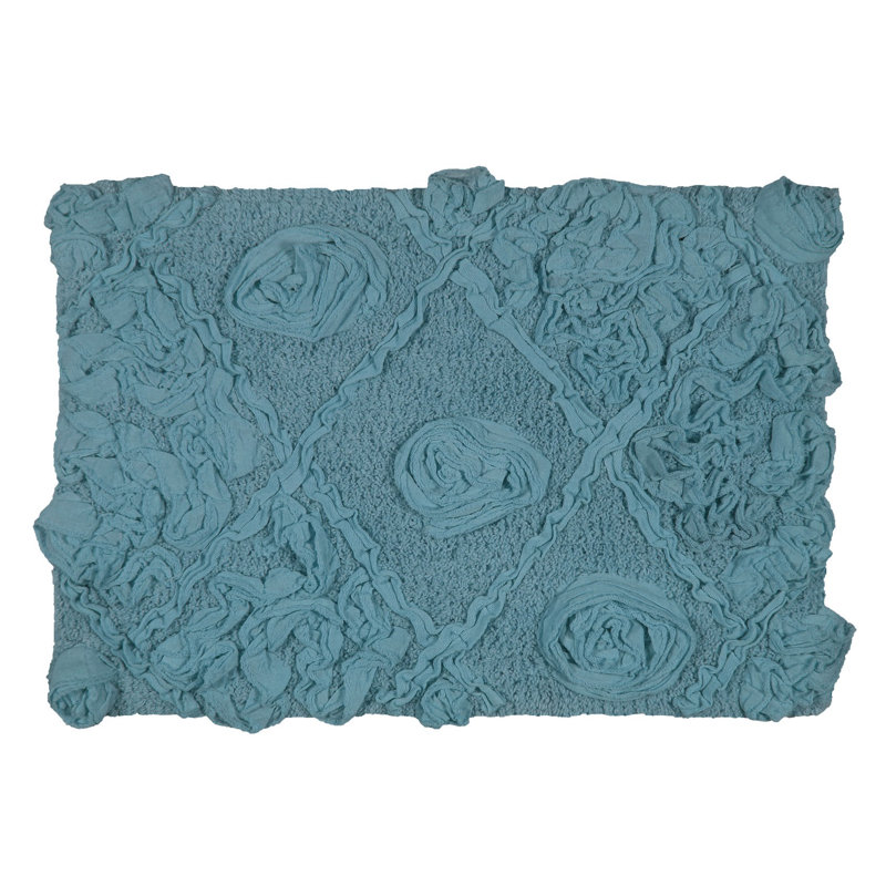 Tapis pour salle de bain Schoenberger, Bleu, L 24 po x l 17 po