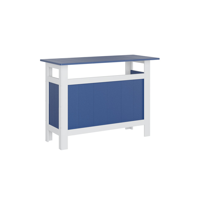  Dessus régulier bleu pacifique avec bar extérieur blanc, Bleu pacifique