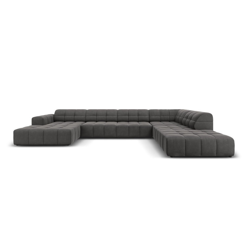 Chicago 7 Seater Corner Sofa, Dark Grey, Right Hand Facing