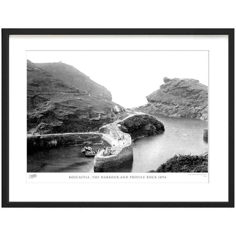 Boscastle, The Harbour And Profile Rock 1894 - Single Picture Frame Print, 45cm H x 60cm W x 2.3cm D