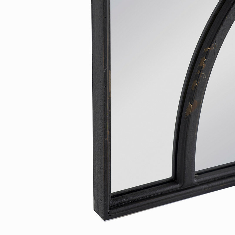 Miroir mural 16 po x 23 po rectangulaire en bois avec cadre noir antique, décoration verticale ou horizontale pour le salon, ensemble de 2