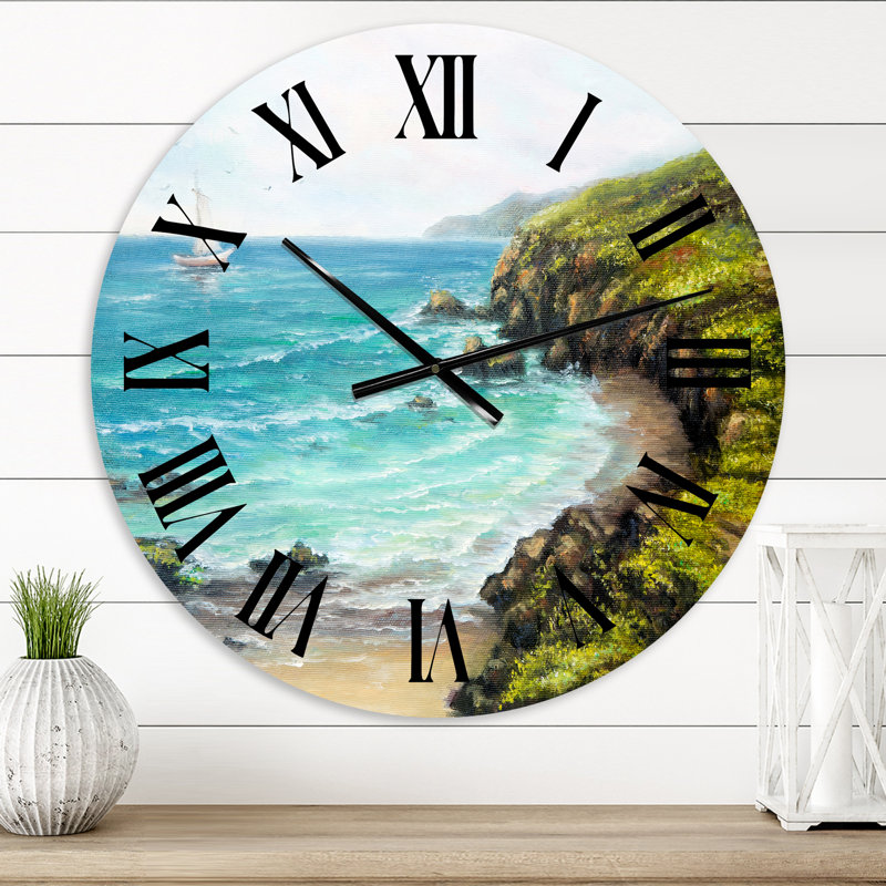 Petit bateau arrivant à Green Bay - Horloge murale nautique et côtière, Petit