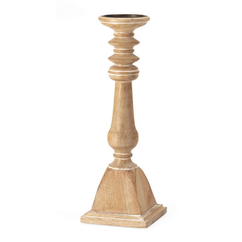 Natural Wood Hurricane Candle Holders Set of 5
