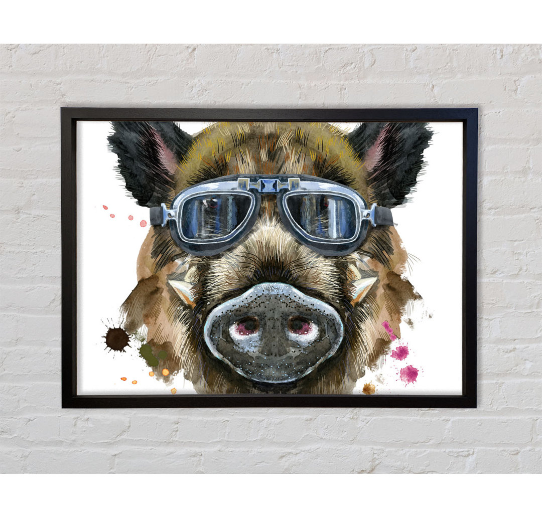 Das Wildschwein mit Brille Gerahmter Druck