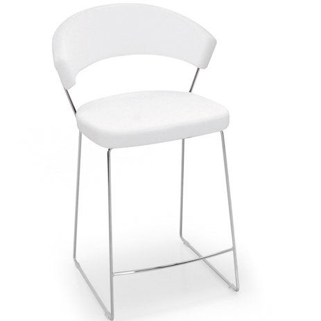 New York Upholstered Bar Stool, Optic White