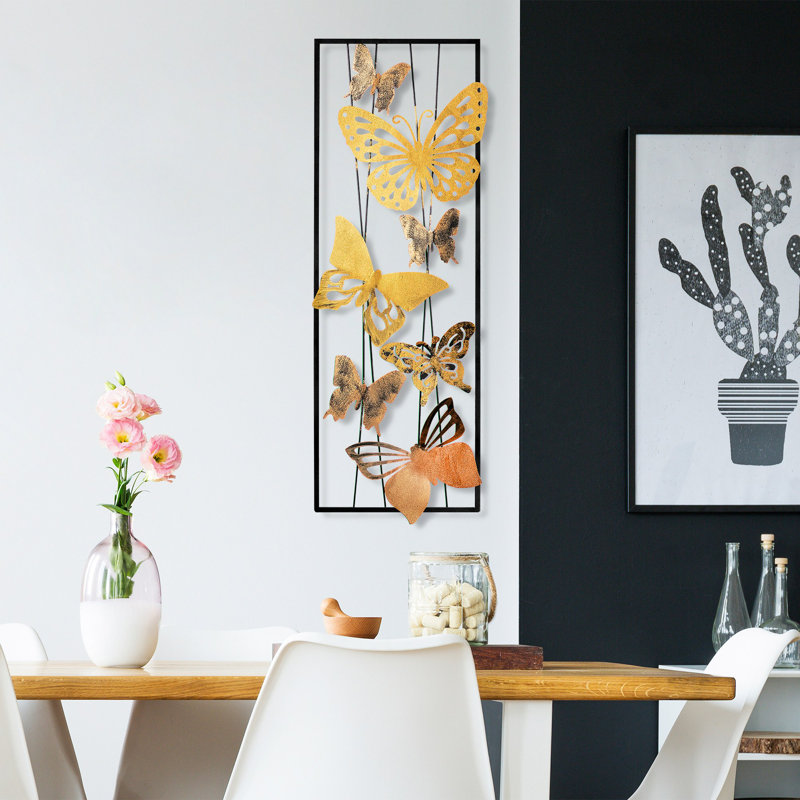 Handmade Decorative Metal Wall Accessory, 12.6 x 35.4 inches | 100% Metal, Thickness: 0.06 inches | Unique Hand-Painted Design, Perfect for Home Decor | Versatile Wall Hanging with Distinctive Color Variations