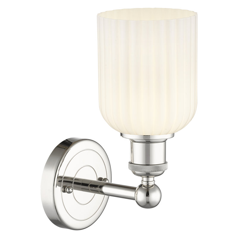 Northgate Steel Armed Sconce, White, Satin Gold