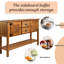 Console de 48 po en bois massif de style rétro avec amplement d'espace
