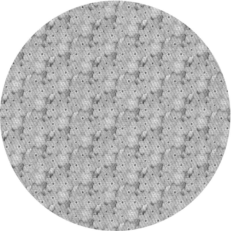 Tapis abstrait gris, Rond 5 pi