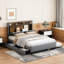 Lit tapissier grand avec gigogne simple TG et tête de lit. Lit gigogne en lin gris, 2 tiroirs, ports For Graceful Living. Style de chambre à coucher-1508031015