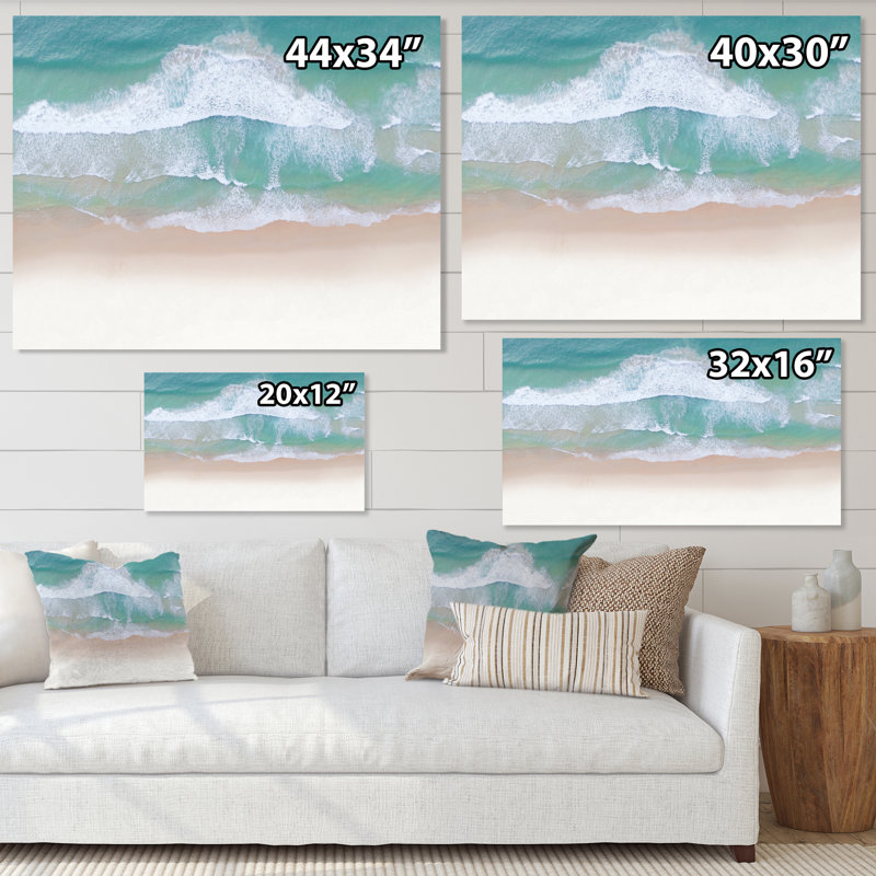 Reproduction d'art nautique et côtier sur toile Ocean Beach, H 24 po x l 36 po x P 1 po, Toile tendue