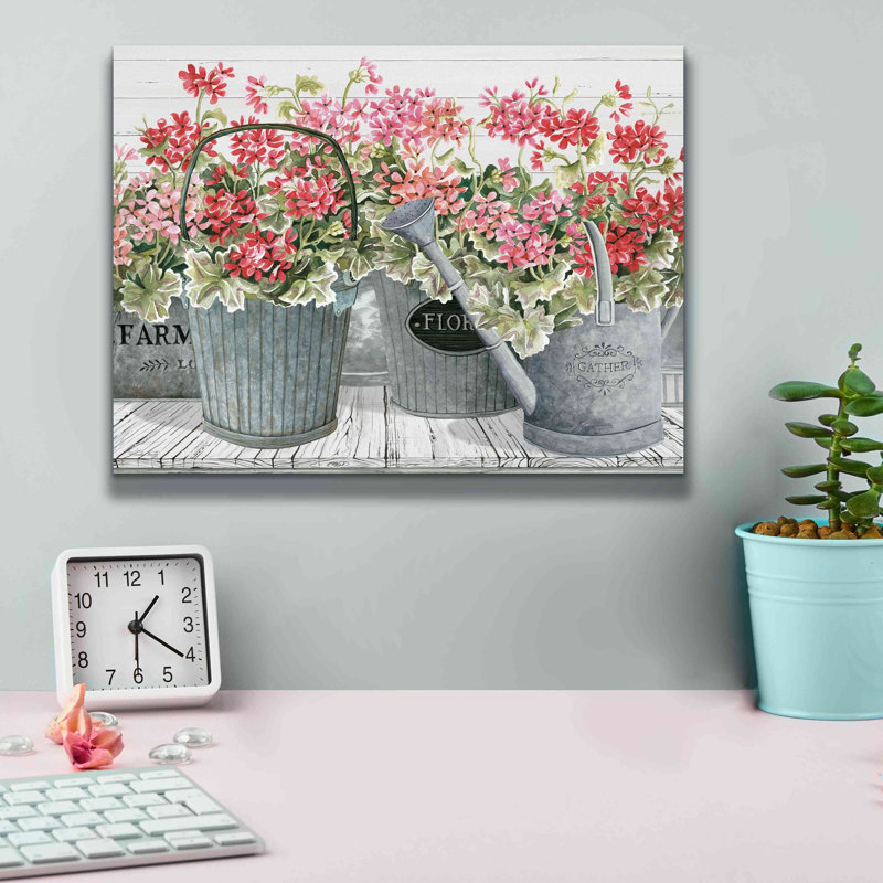 «Jerseyville Geranium Mix II» par Cindy Jacobs, H 12 po x l 16 po x P 0,75 po