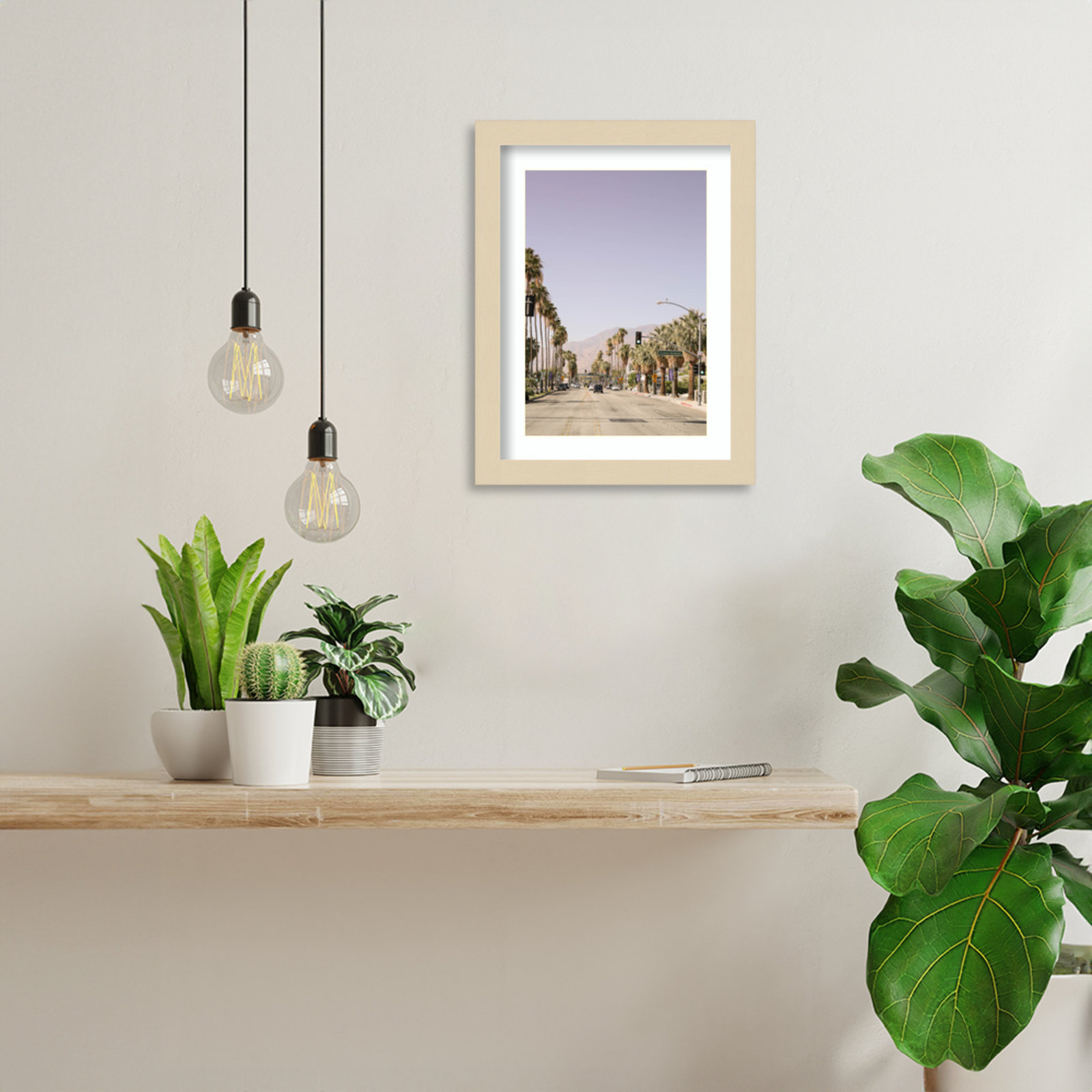 Daisey "Palm Spring Street" Print, Brown, 13" H x 10" W