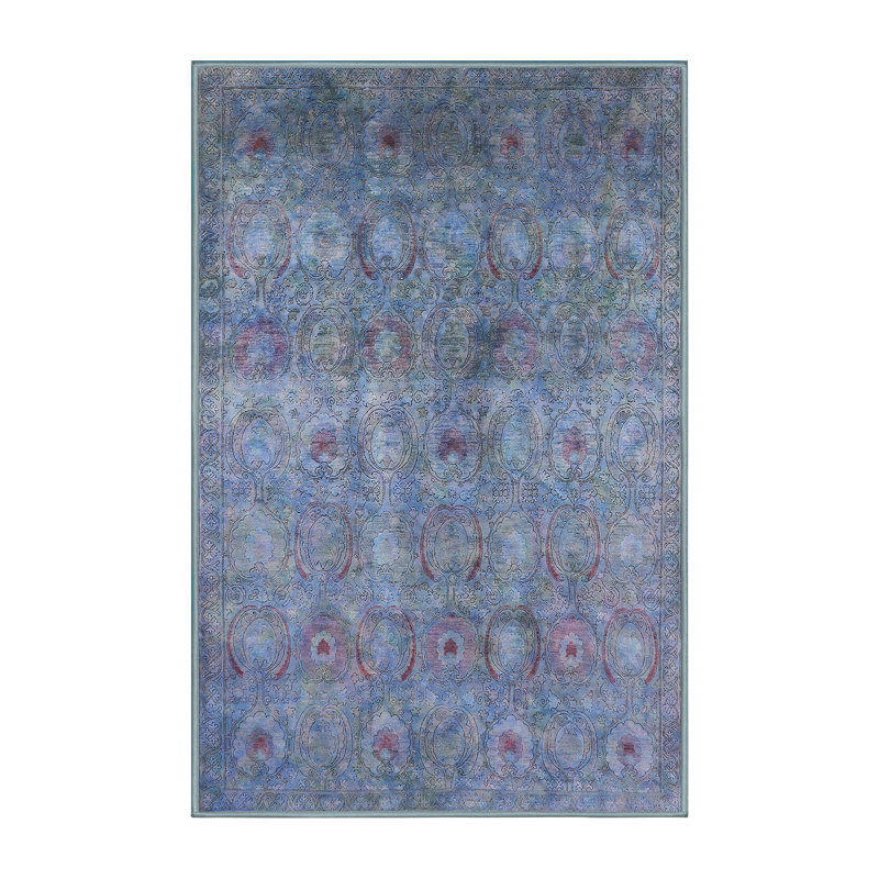 Tapis oriental bleu / gris Guinda, Rectangle 5 pi x 8 pi