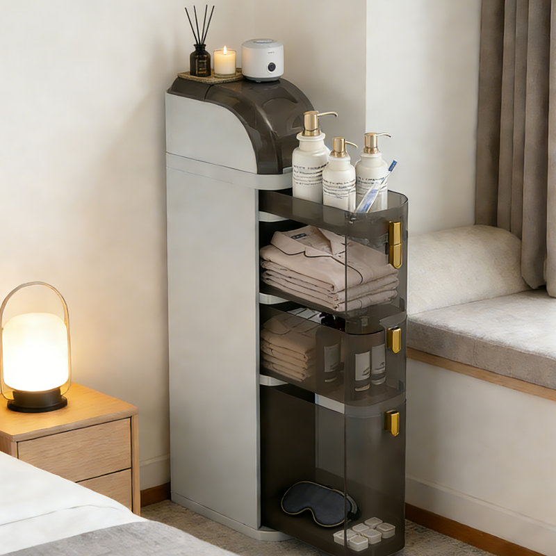 Armoire de rangement mobile à petit espace: tiroir en acrylique transparent à 4 niveaux