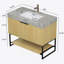 Meuble-lavabo autoportant avec tiroir et tablette ouverte, offrant beaucoup de rangement, des matériaux durables et une installation facile-125539220-125539215