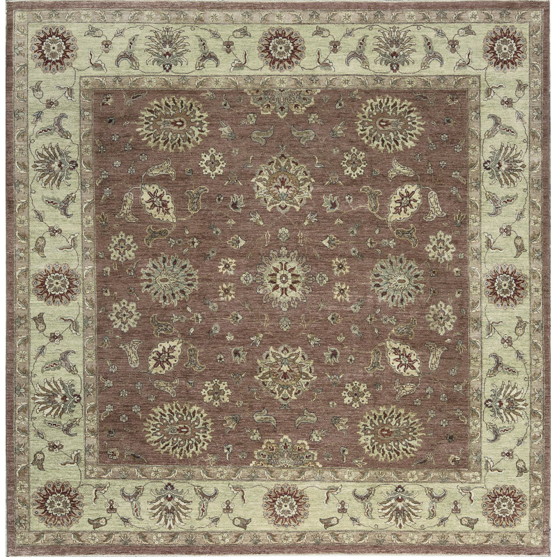 Tapis rouille et doré de haute qualité noué à la main