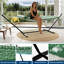 Heavy Duty Double Hammock with Stand – 2 Person Cotton Rope Outdoor Patio Bed with Reversible Quilted Pad & Hardwood Spreader Bars – 475lbs Capacity – Portable for Balcony, Camping, Indoor Use-1095180243