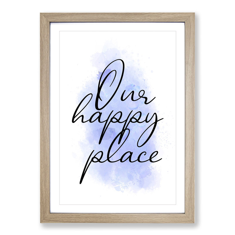 Our Happy Place V2 - Framed Print, 48cm H x 36cm W x 2cm D, Oak Framed