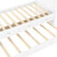 Lit plateforme simple avec tiroirs et lit gigogne, lit de jour en bois, sans sommier, blanc-1846000919