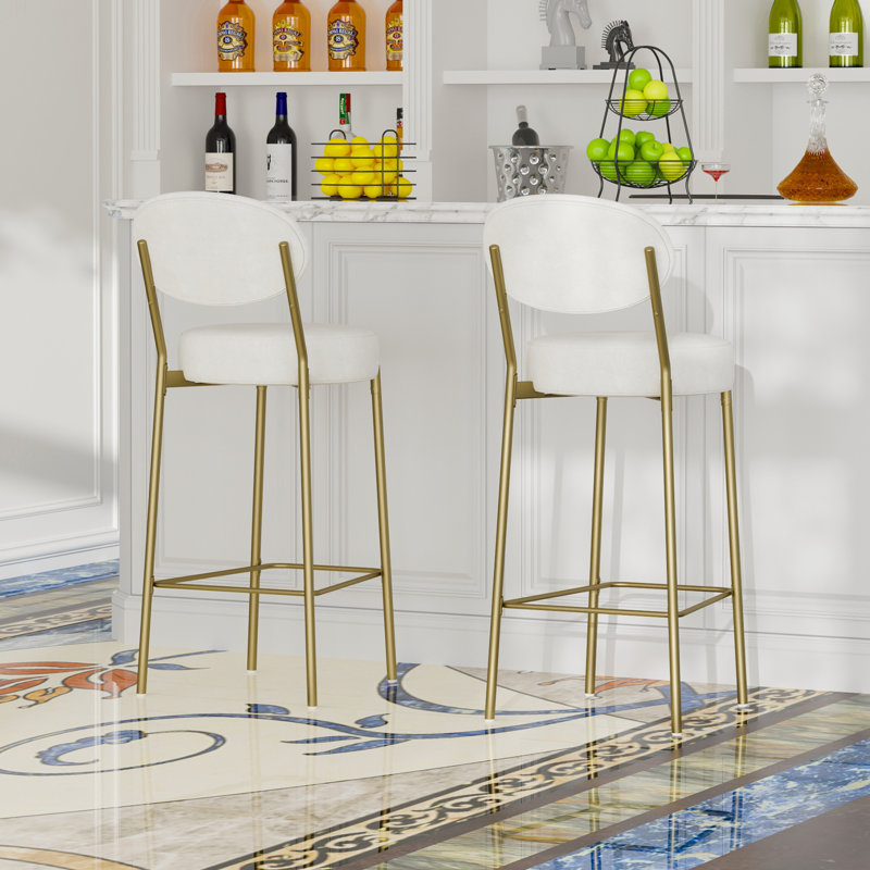Ensemble de 2 tabourets de bar 29 po avec dossier et repose-pieds 29 po