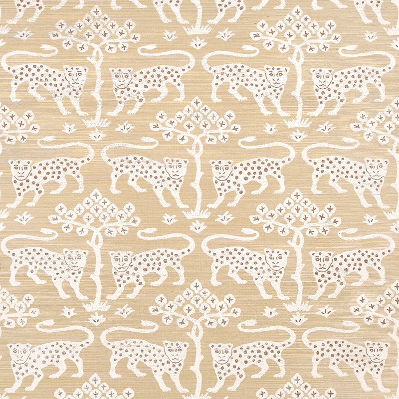 Papier peint sisal Woodland Leopard, Gruau