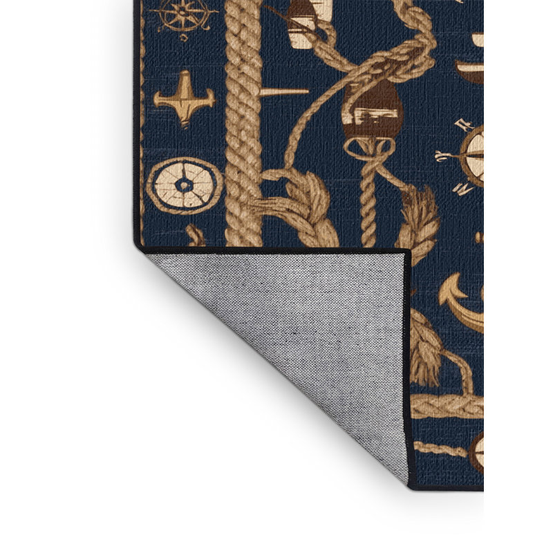 Washable Coordinate Elements Nautical Area Rug, Rectangle 7' x 9'