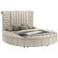 Grand lit rembourré avec rangement, boutons décoratifs en acrylique, charge, capitonnage de style chambre à coucher moderne, caractéristique dramatique