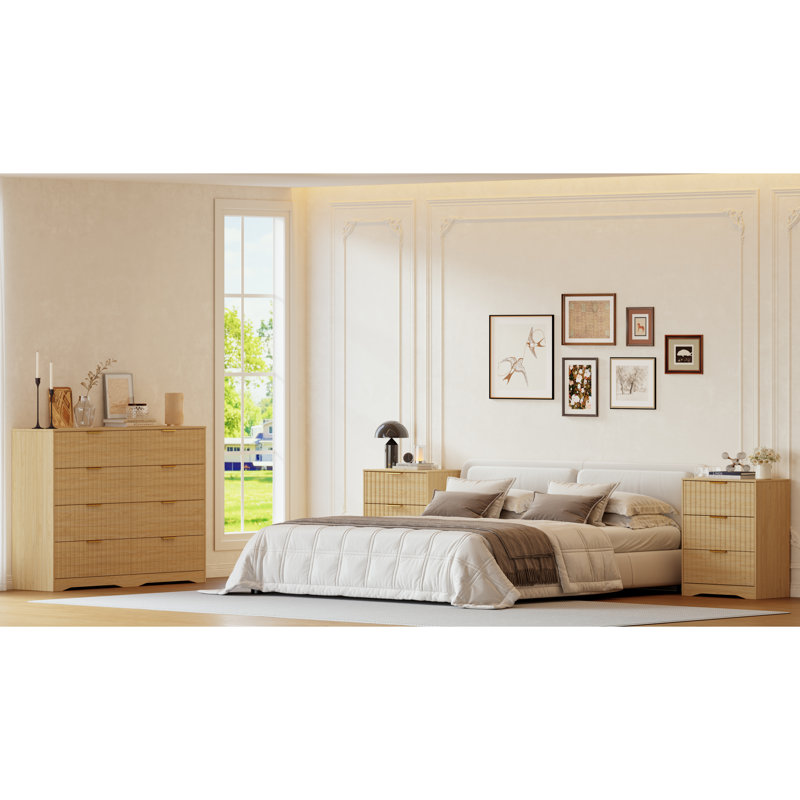 3 Piece Bedroom Set, Beige