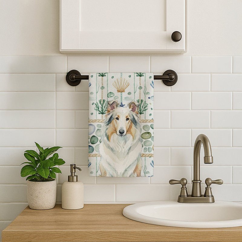 Serviette de cuisine White Collie, Collie blanc