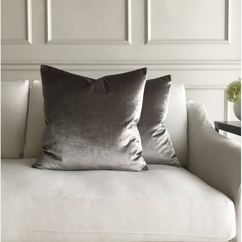 Velvet Square Pillow Cover & Insert, Winchester Dove