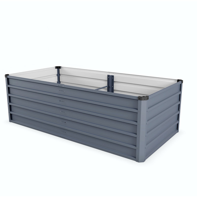 Large Rectangular Raised Garden Bed, Gray