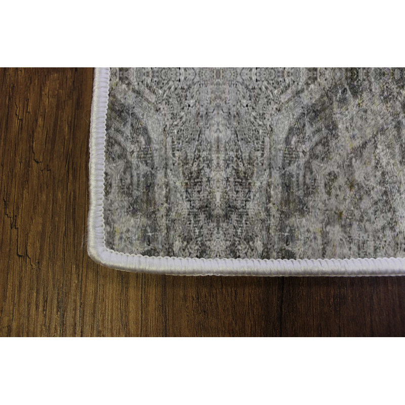 Elegant Hall Carpet, 3D Digital Print Design, 3.9 x 4.9 ft | 100% Polyester, Antibacterial, Non-Slip PVC Dot Underside, Pile Height: 0.04 in, Machine Washable, Perfect for Living Room & Entryway Decor