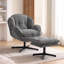 Upholstered Chenille Swivel Armchair-1198908923