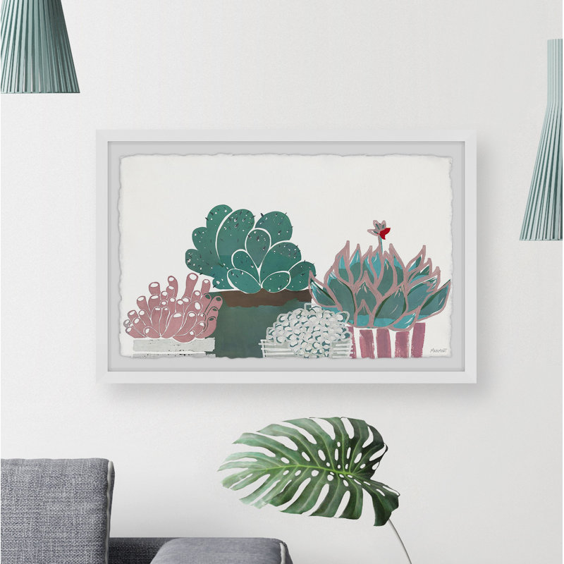 Cactus grandissant-reproduction d’art sur papier encadrée, H 8 po x l 12 po x P 1,5 po