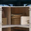 Armoire de coin moderne avec armoire supérieure et panneaux de verre givré - livraison en 2 paquets, conception peu encombrante