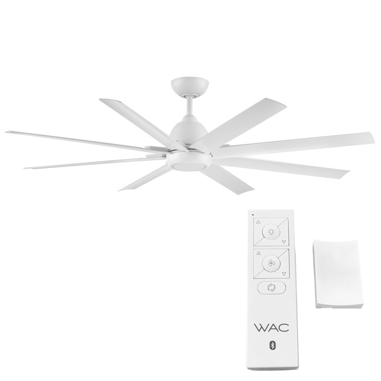 66" 8 - Blade Outdoor / Indoor Smart Ceiling Fan with Remote Control Included, Works With Google Assistant, Amazon Alexa and IOS/Android Mobile APP