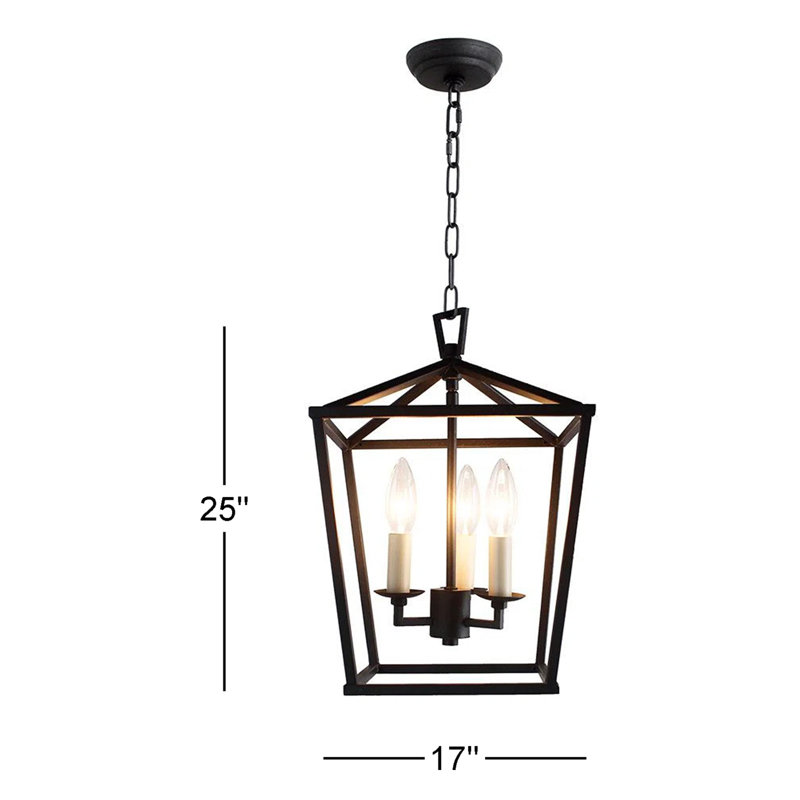 Procter 3 - Light Dimmable Lantern Geometric Chandelier