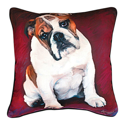 Bulldog Baby Throw Pillow 18" x 18"