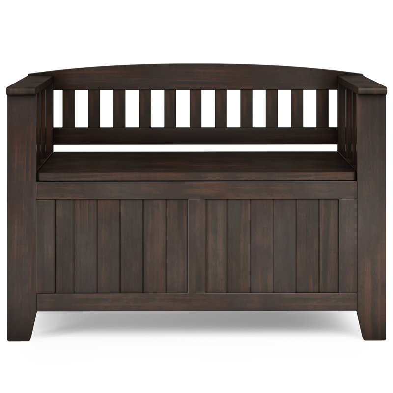 Acadian 48"W Solid Wood Transitional Storage Bench, 25" H x 36" W x 17" D, Brown