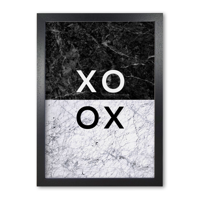 XO Hugs And Kisses - Print, 42 cm H x 30 cm W x 5 cm D, Black Grain Frame