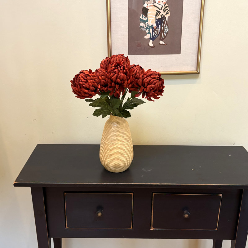 18" Artificial Chrysanthemum Bush, Burgundy