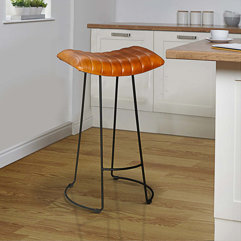 Ria Upholstered Counter Stool with Metal Frame