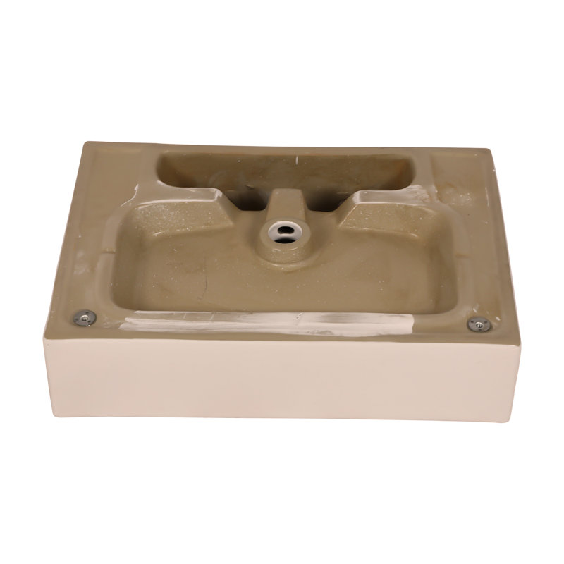 Lavabo de console de salle de bain 24 "avec trop-plein, lavabo console en céramique avec pieds dorés